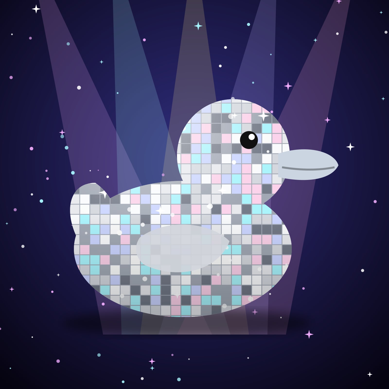 Disco Mirror Ball Duck