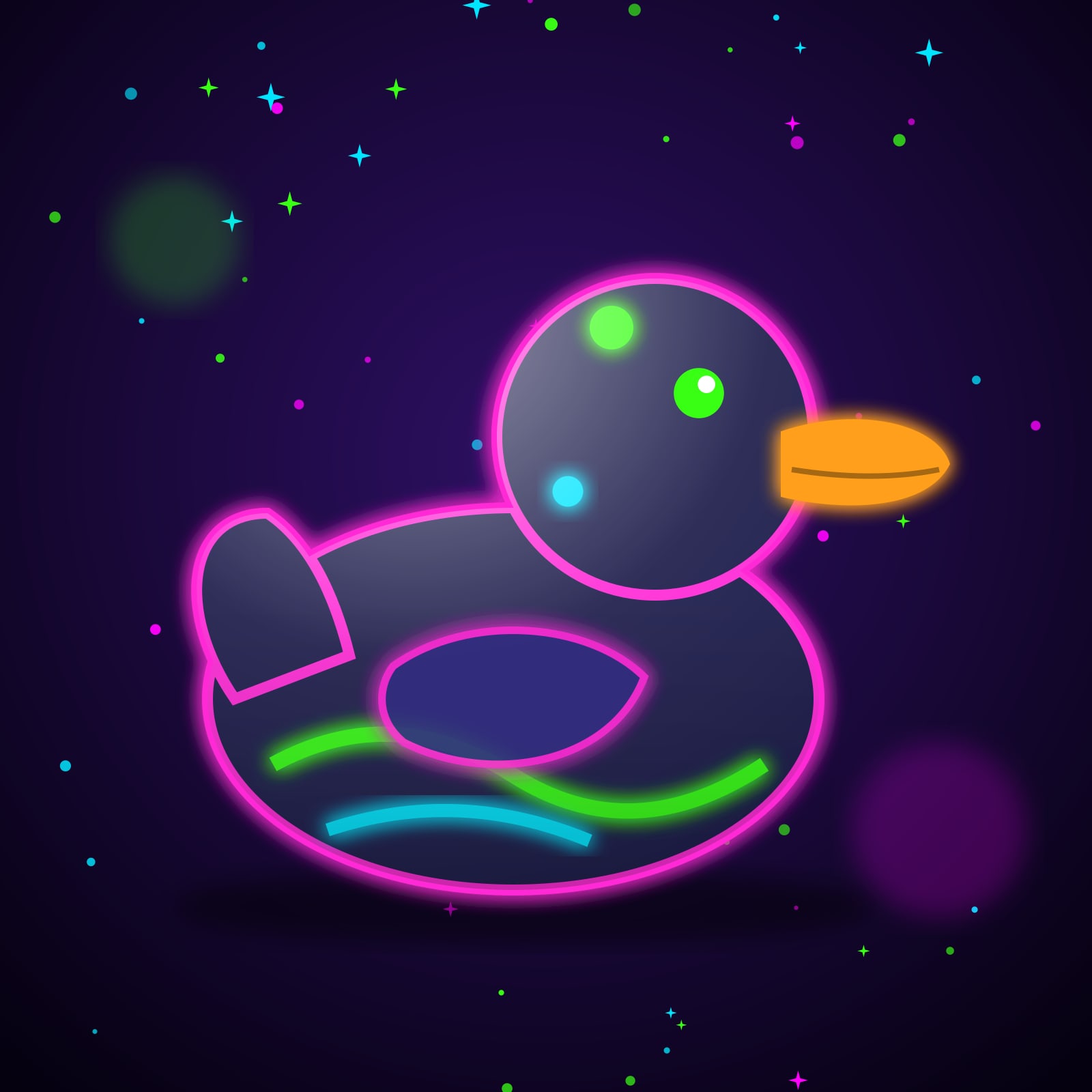 Neon UV Raver Duck